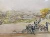 Laupheim. - 'Ansicht von Laupheim im um 1850' : links oberhalb das Schloss, rech